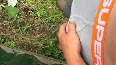 Play with my big hard white cock outdoors! - boyfriendtv.com - Britain