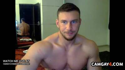 Muscled and handsome guy strokes his cock - boyfriendtv.com