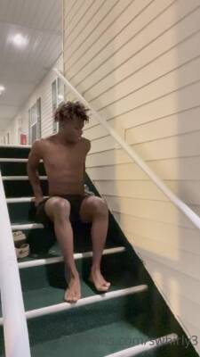 Stripped Naked On The Stairwell & Jerked Off - boyfriendtv.com