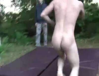 Russian youths nude wrestle outdoors - boyfriendtv.com - Russia