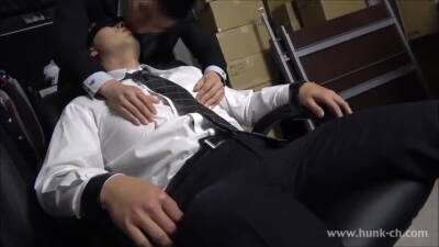 Gay ASIA Japanese bloke gives his gay colleague a hot anal creampie - boyfriendtv.com - Japan