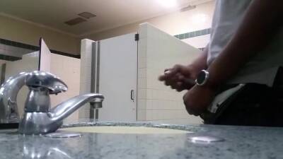 Black perv caught jerking in restroom - boyfriendtv.com